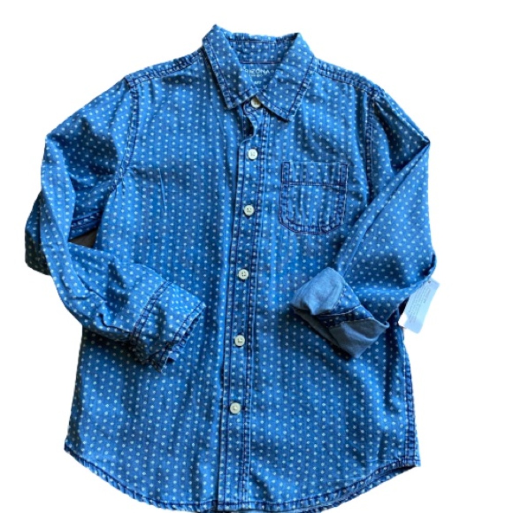 {bnwt} Pattern Denim Button Down Shirt